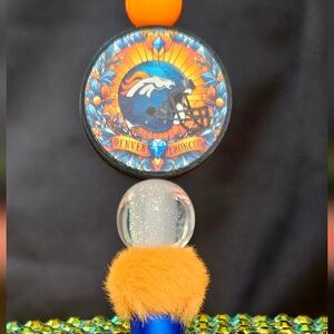 NFL Denver Bronco's Sparkly/Blingy Custom Created Super Fan Beaded Pen
